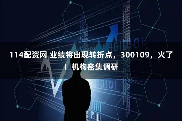 114配资网 业绩将出现转折点,300109,火了!机构密集调研